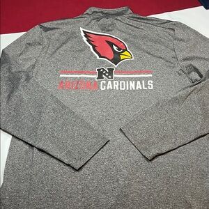 Arizona Cardinals GRAY 1/4 Zip SHIRT NFL TEAM APPAREL Pullover Red LOGO Men’s XL